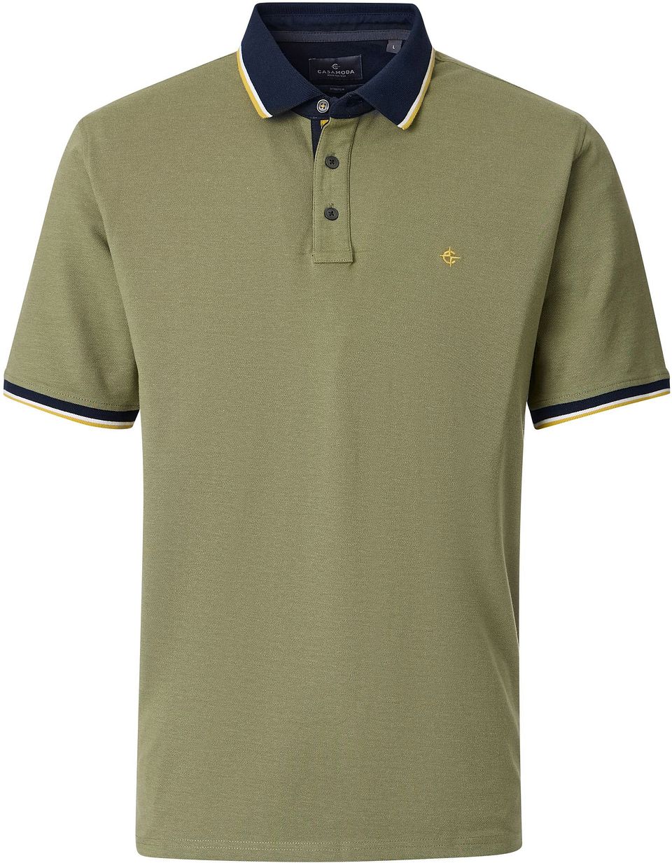 Polo Piqué Contrast Grön Storlek