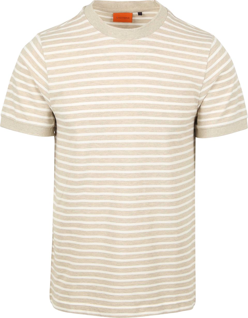 T-shirt Isaac Stripe Piquè Pebble
