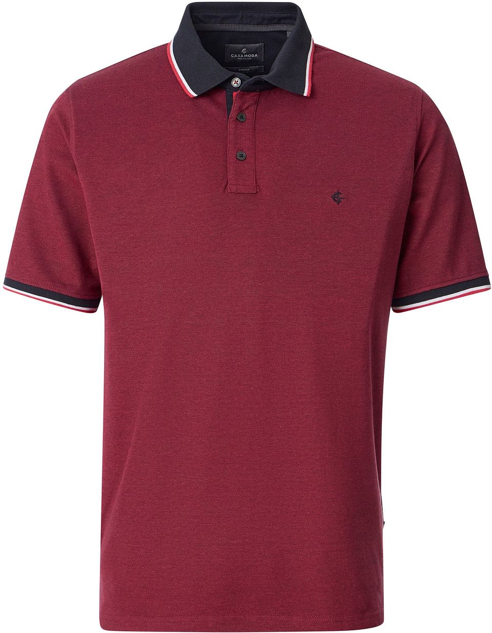 Polo Piqué Contrast Röd Storlek