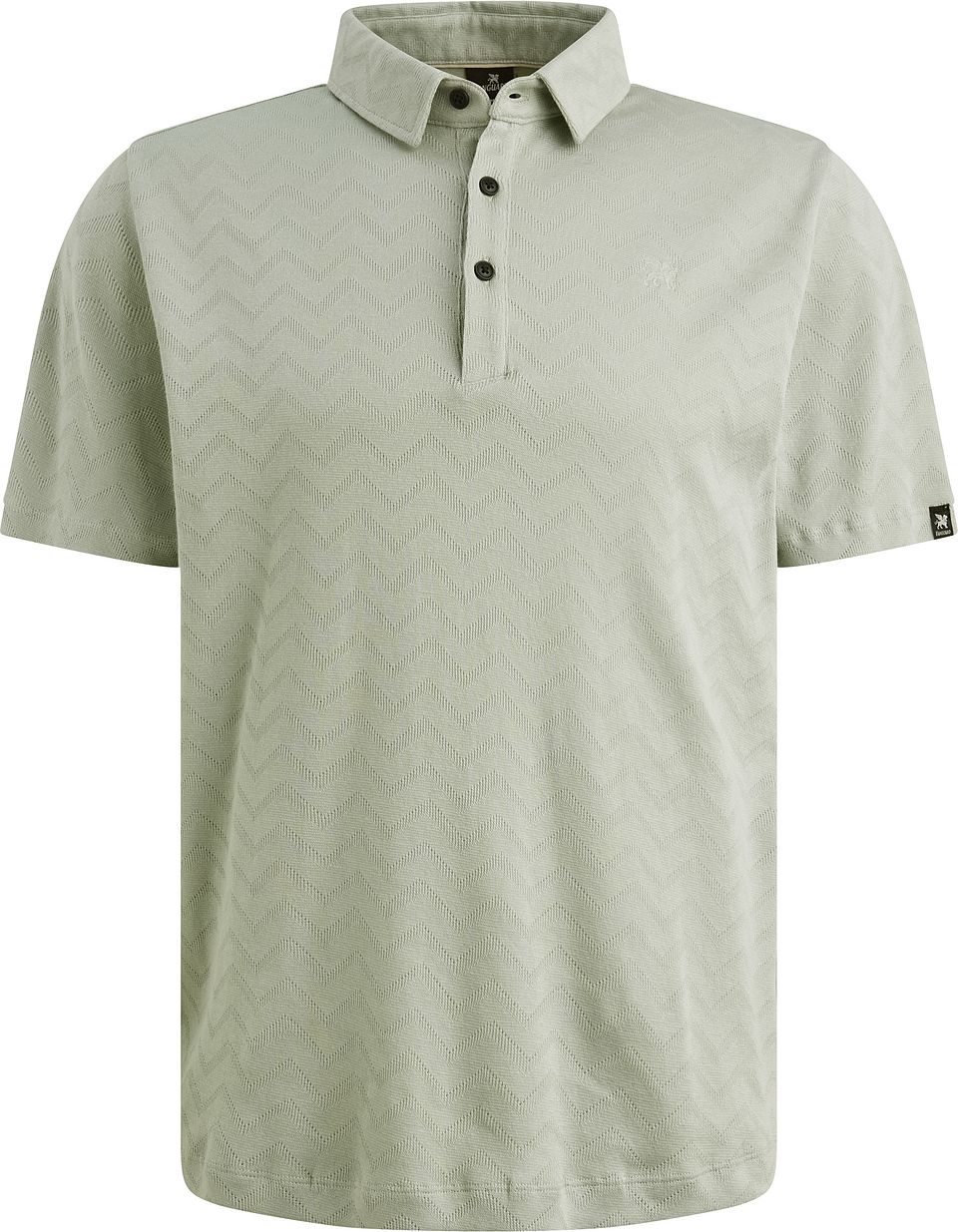 Poloshirt Jacquard Jersey Grön Storlek