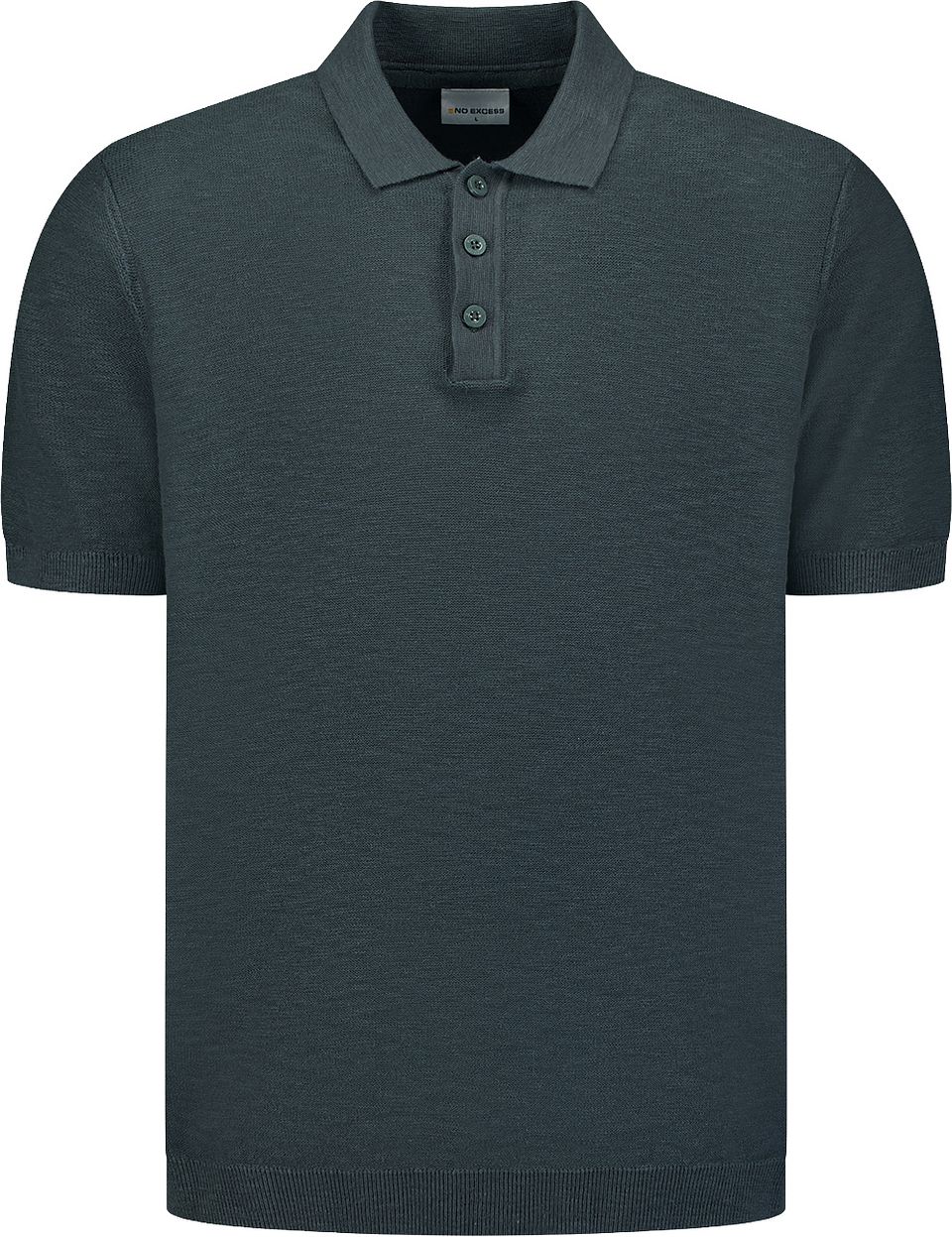No Excess Knitted Slub Polo Shirt Dark Steel 31240263SN-124 order