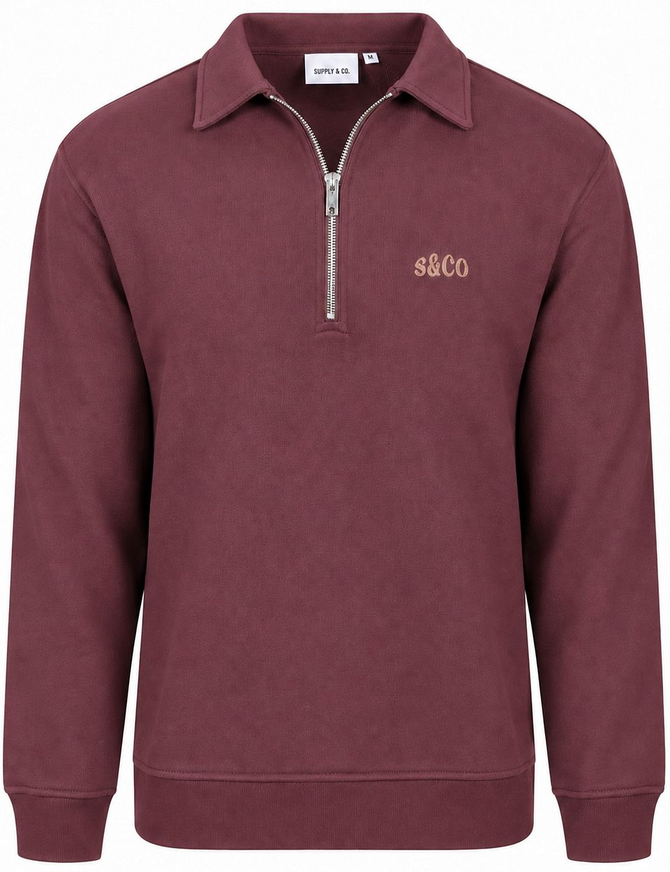 Sweat Polocollar Zip Aarav Brun