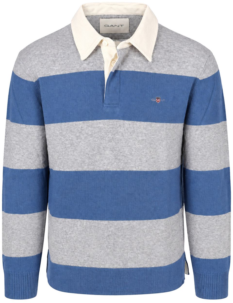 Rugger Knitted Piké Blue/Grey Grå Blå