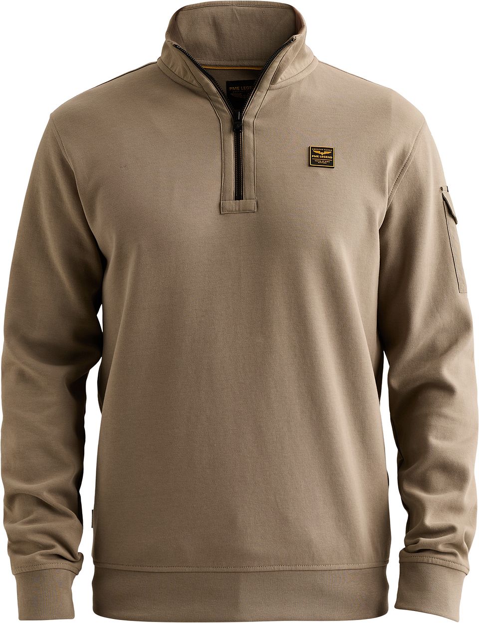 Half Zip Sweater Overland Trek Beige Khaki Storlek
