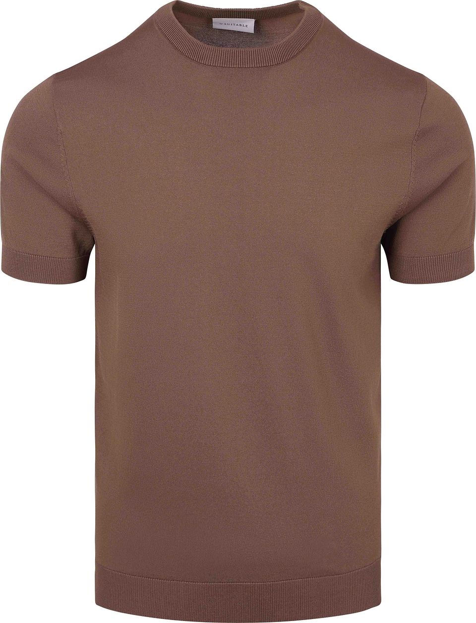 Silver Wake Stickad T-shirt Tobaksbrun