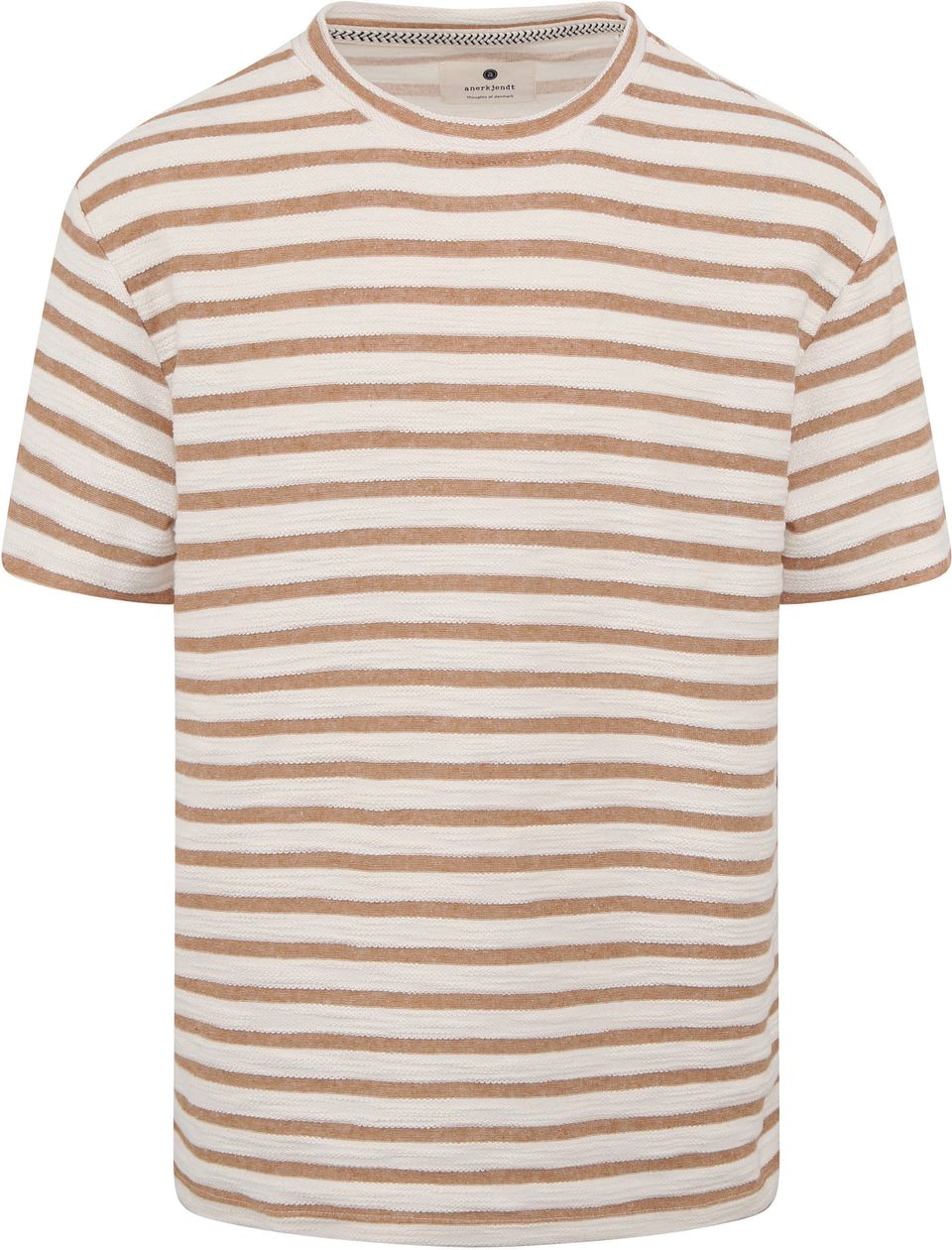 Kikki Randig T-shirt i Off-White Orange Storlek