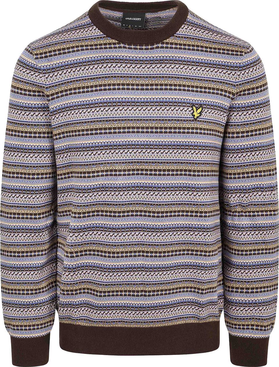 Pullover Crewneck Fairisle Ebony Brun Mångfärgad