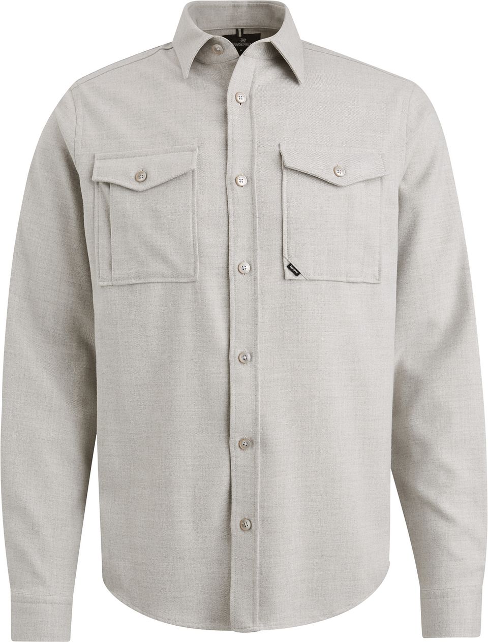 Overshirt Twill Greige Beige Grå Storlek