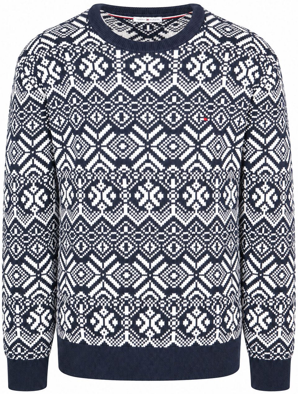 Fairisle Tröja Marinblått print