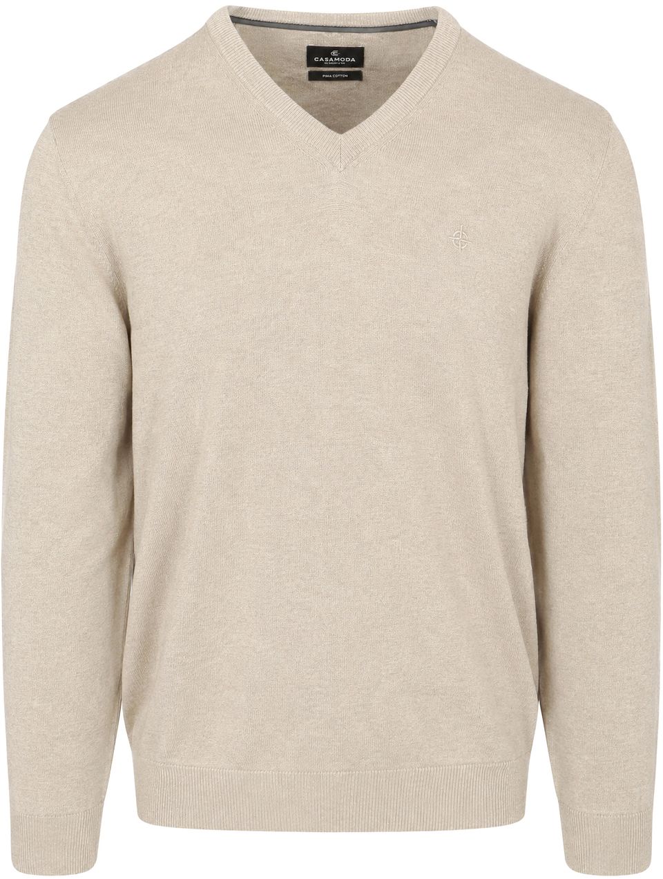Tröja med V-ringning i Ekru Beige Off-White Storlek