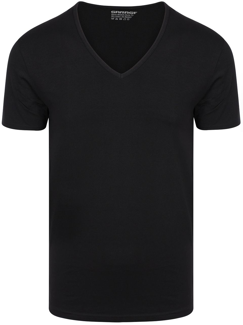 Stretch Basics Djup V-ringning Svart Storlek