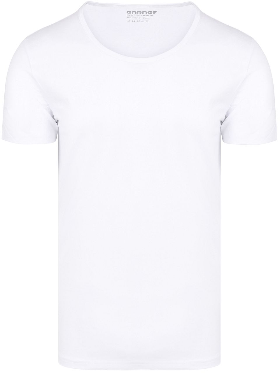 Stretch Basic Djup O-Neck Vit Storlek