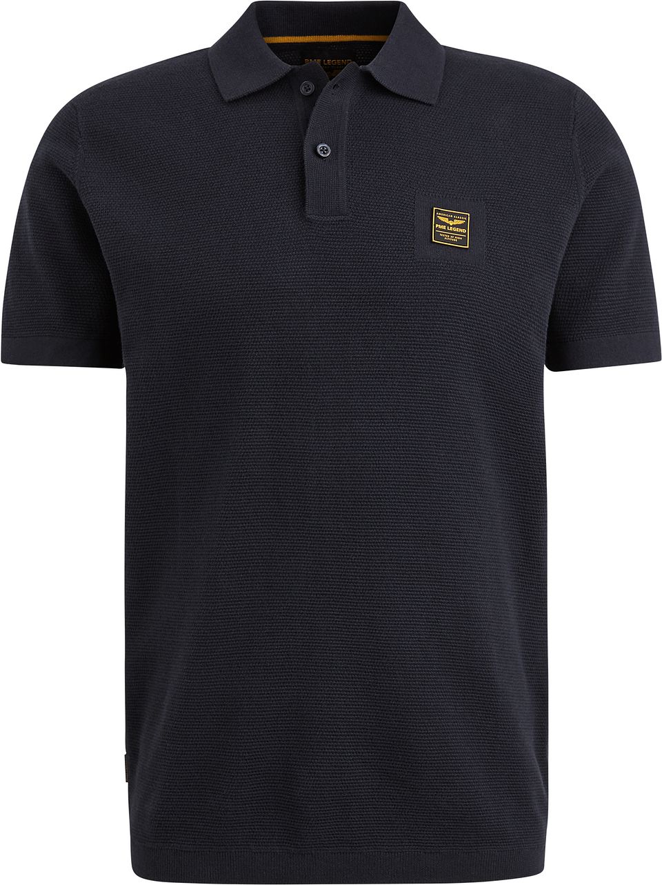 Stickad Polo Blå Mörkblå Storlek