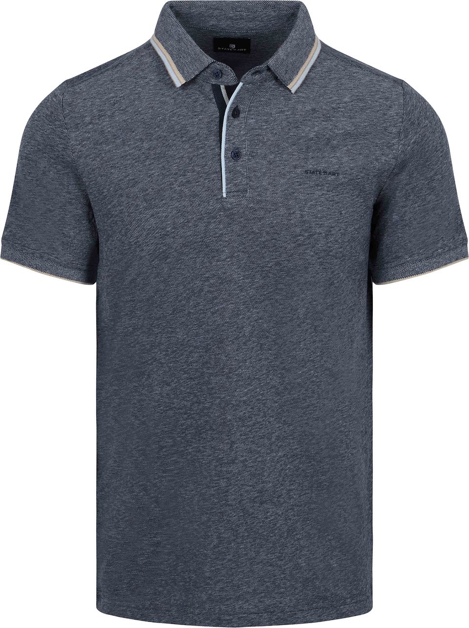 Piké Tipping Cotton Linen Navy Blå Mörkblå Storlek