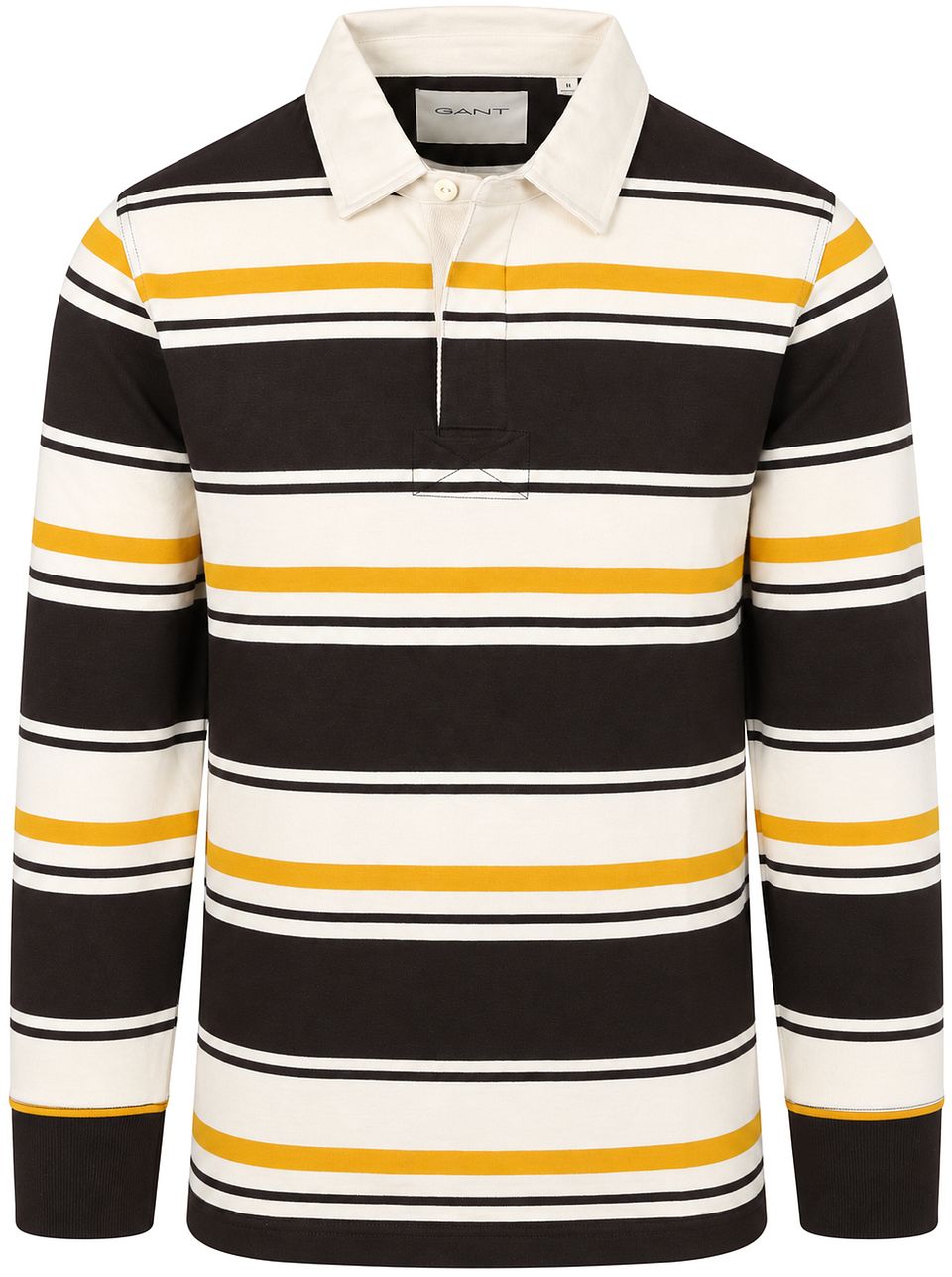 Rugger Piké Striped Brown/Yellow Brun Gul Vit