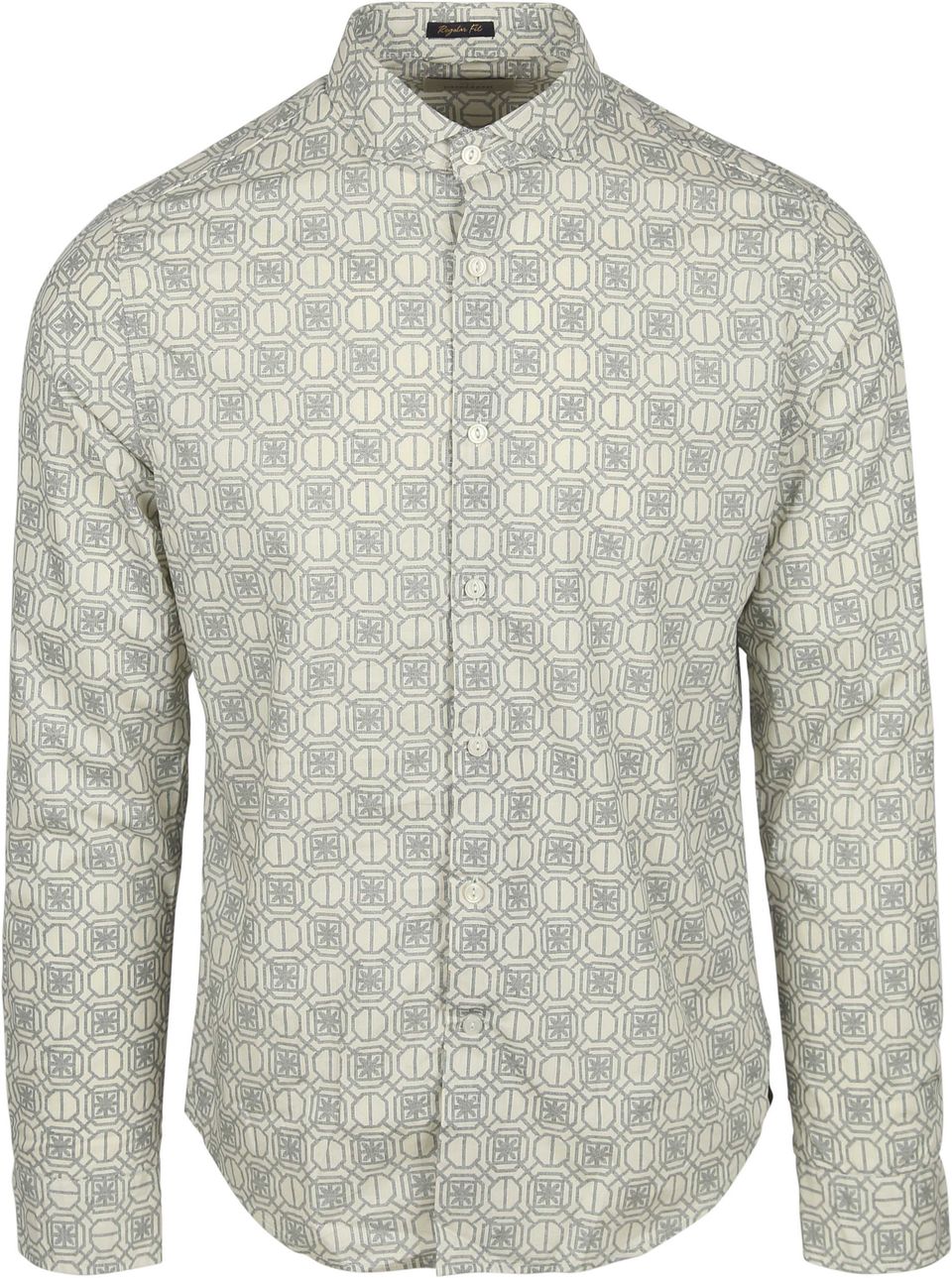 Skjorta Nathan print Beige Grå Storlek