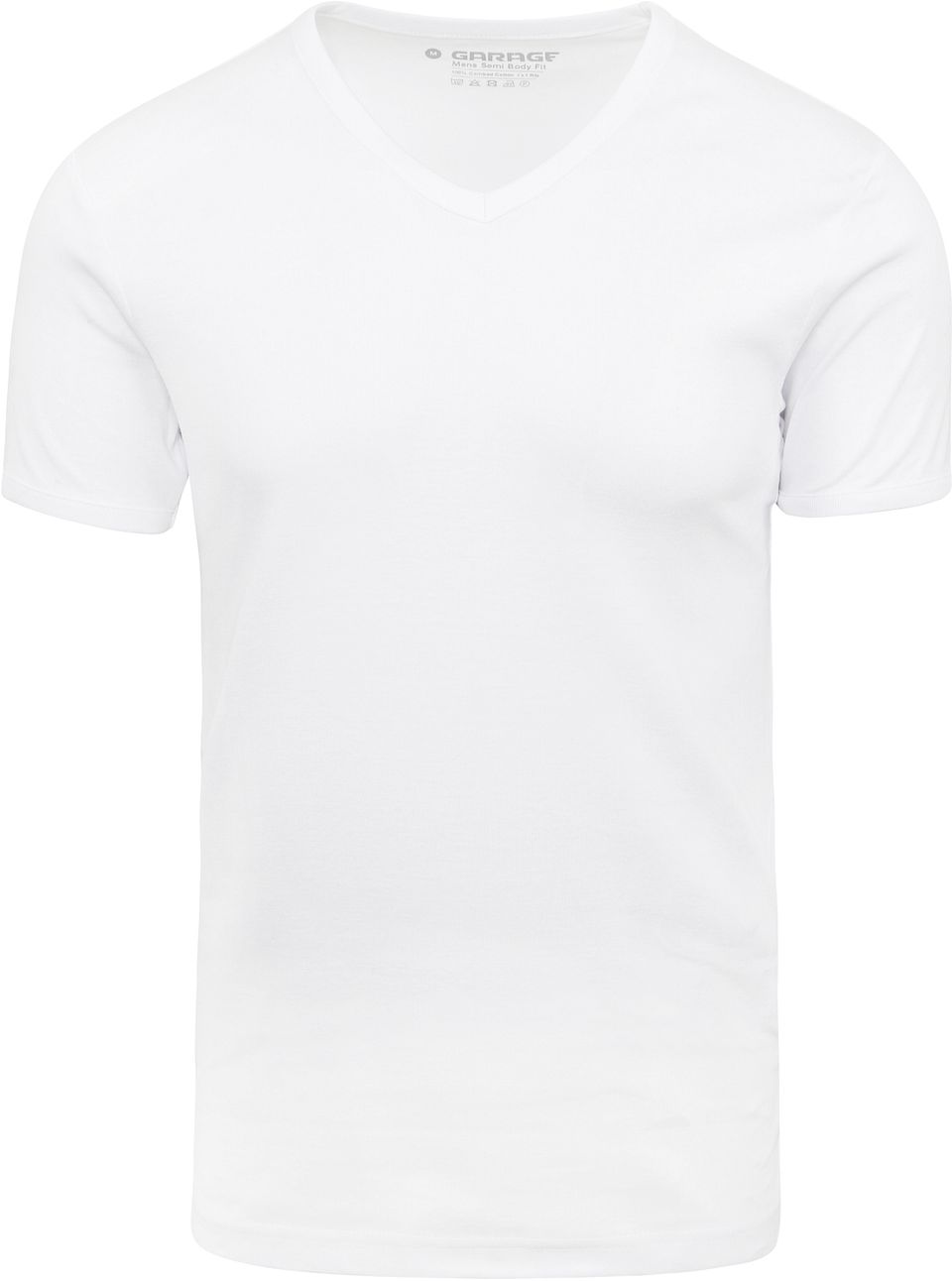 Basic T-shirt V-ringad Vit Storlek