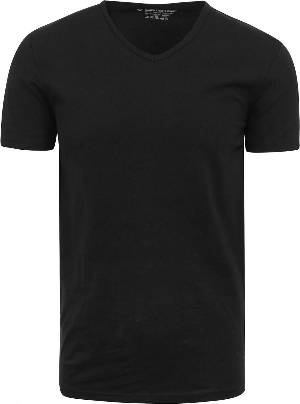 Stretch Basic T-shirt V-ringad Svart Storlek
