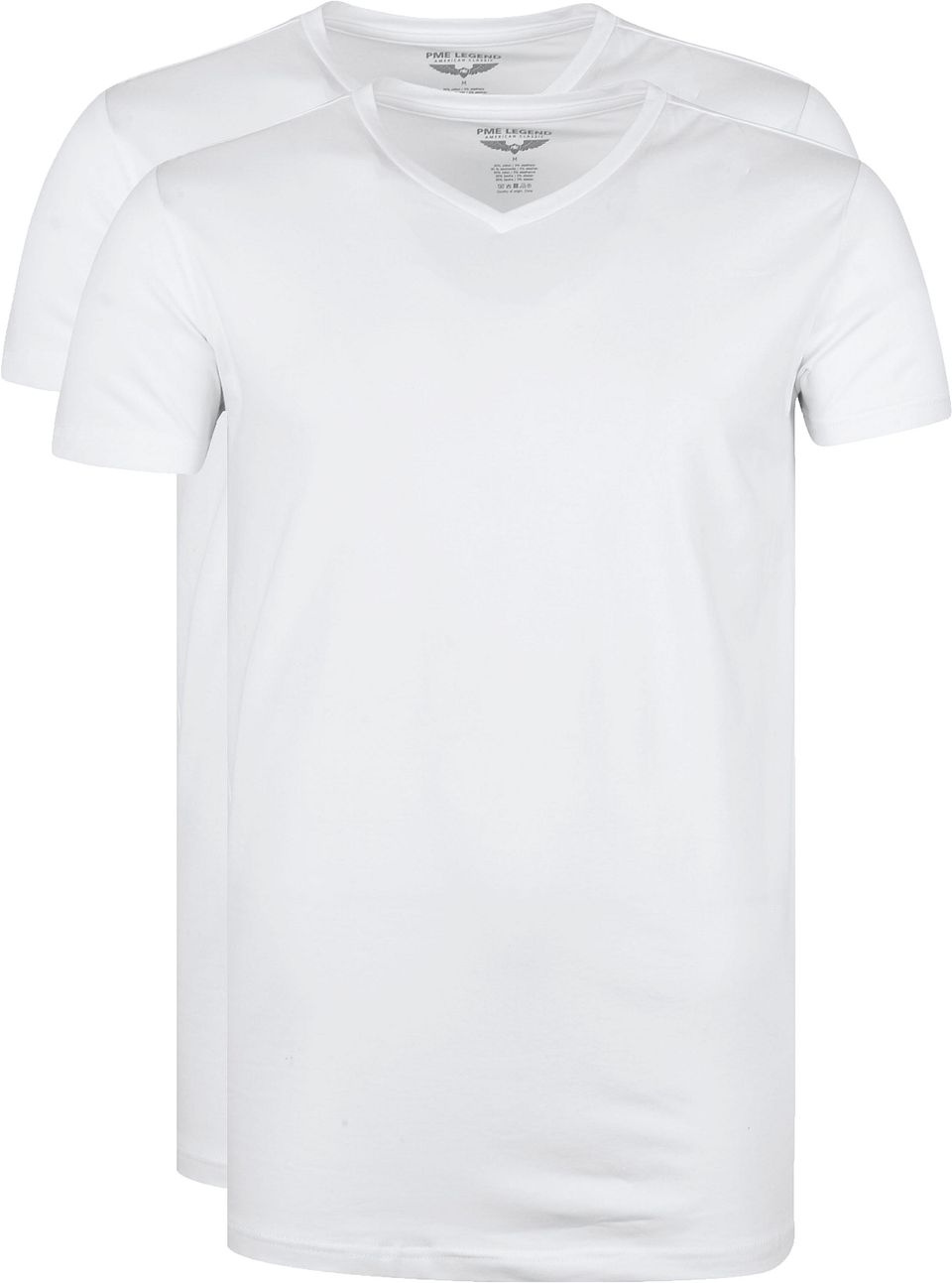 Basic T-shirt 2-Pack V-ringad Vit Storlek
