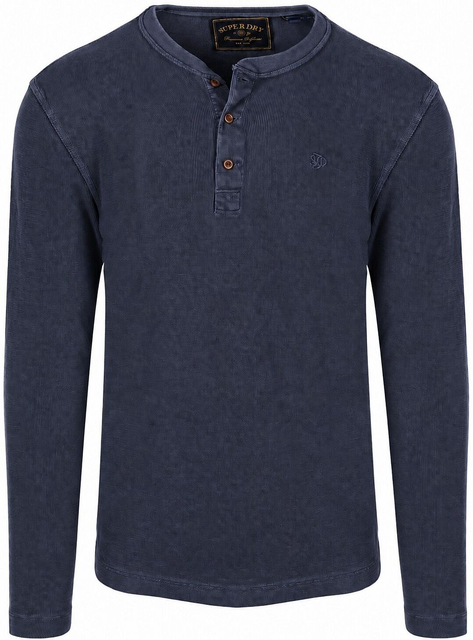 Tröja Henley Waffle Marinblå Blå Mörkblå Storlek