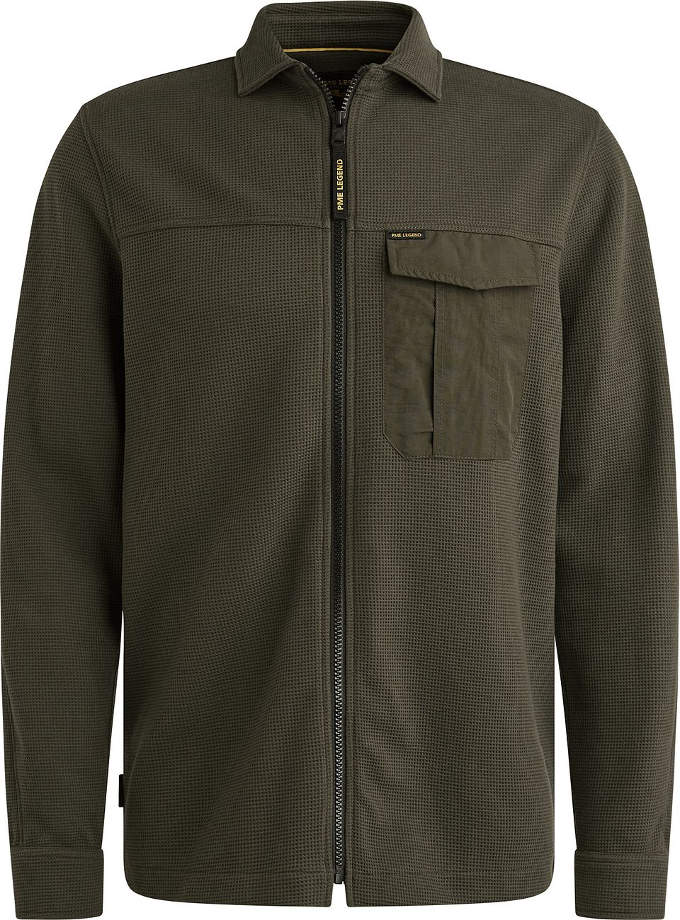 PME Legend Overshirt Jersey Waffle Beluga Groen PSI2509248-8039