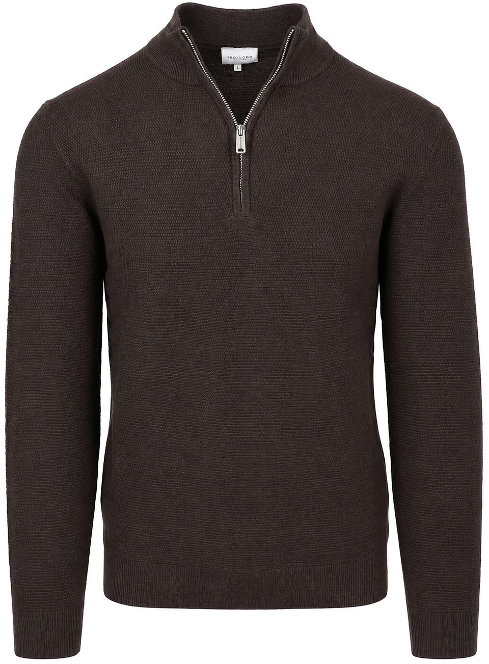 Half Zip Pullover Struktur Brun Storlek
