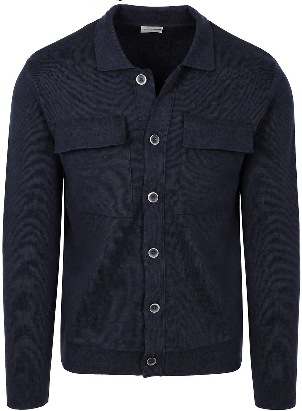 Cardigan Full Button Heavy Knit Navy Blå Mörkblå Storlek