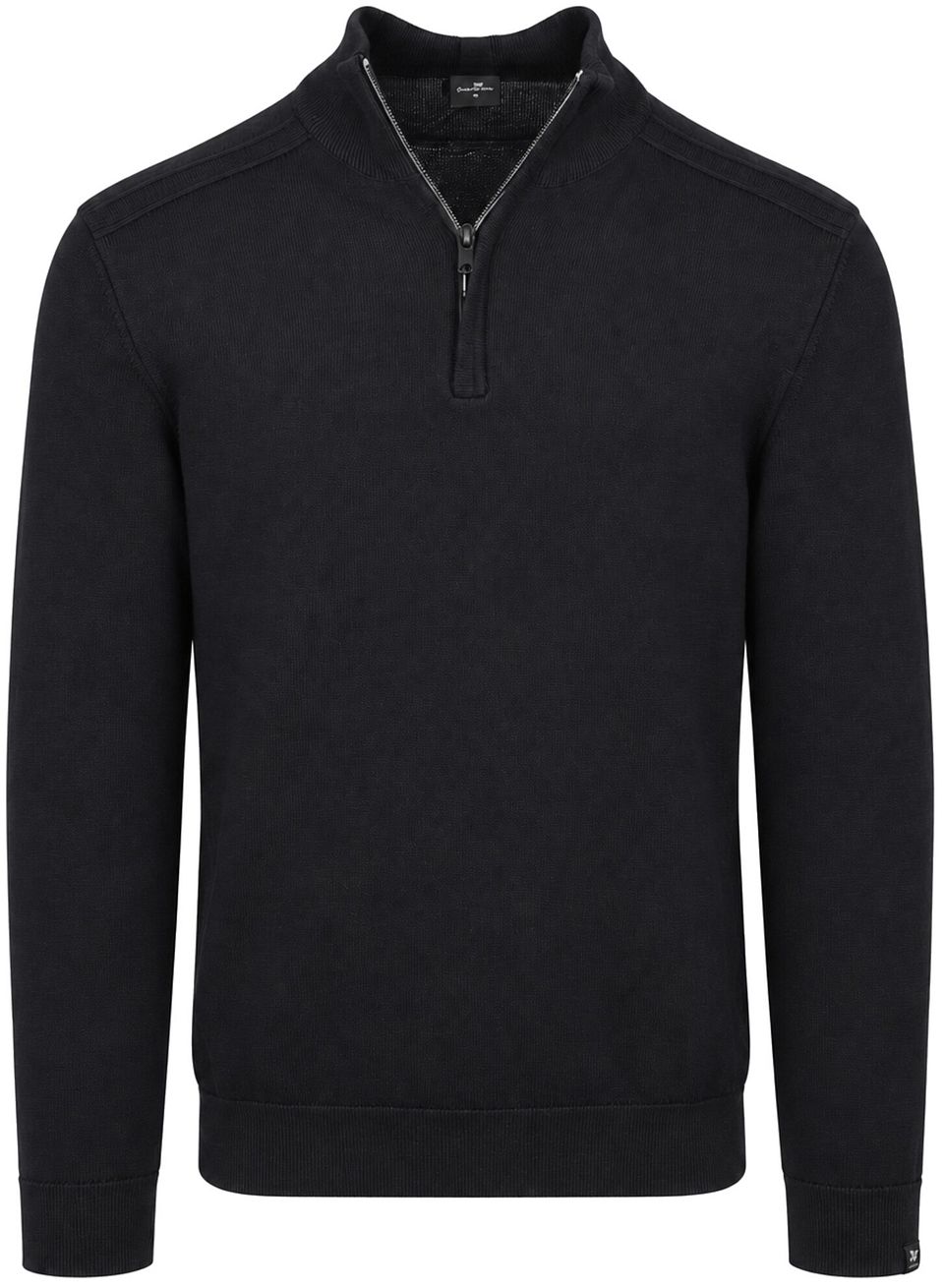 Pullover Half Zip Mouline Zwart