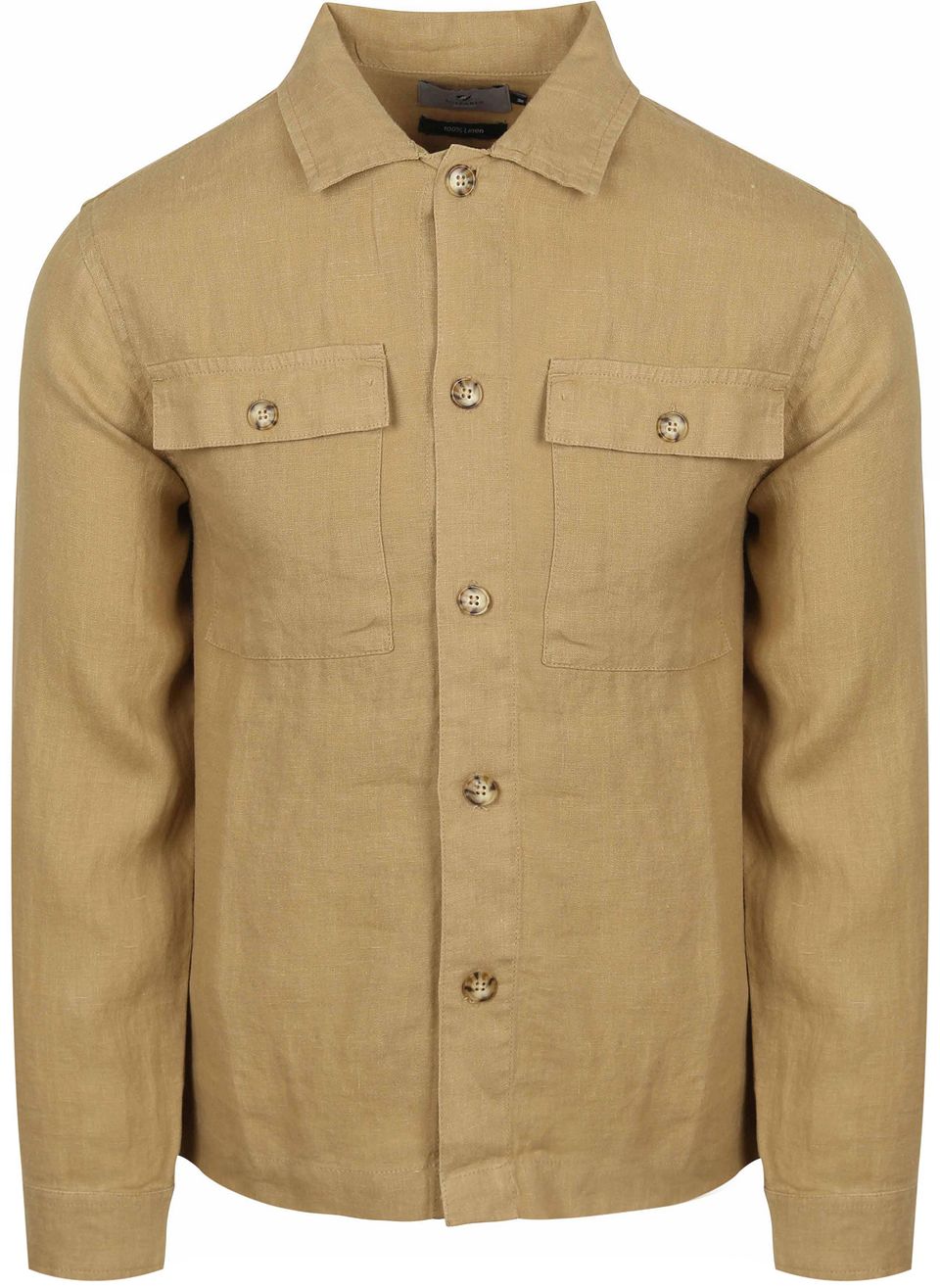 Överskjorta Linne Beige Storlek