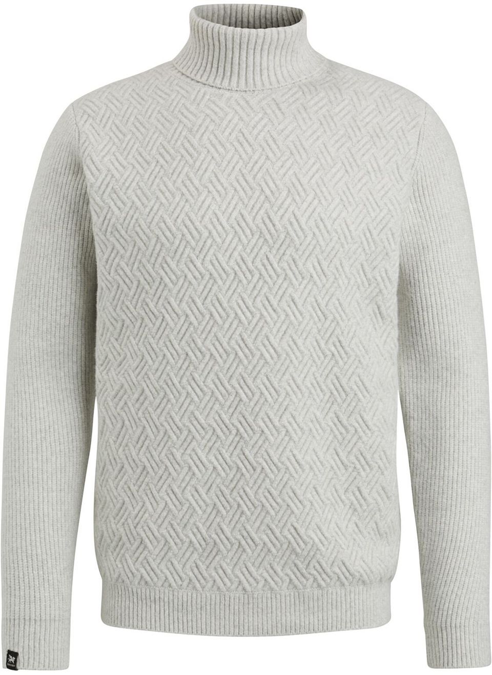 Strukturstickad Half Zip-tröja i beige Off-White Grå Storlek