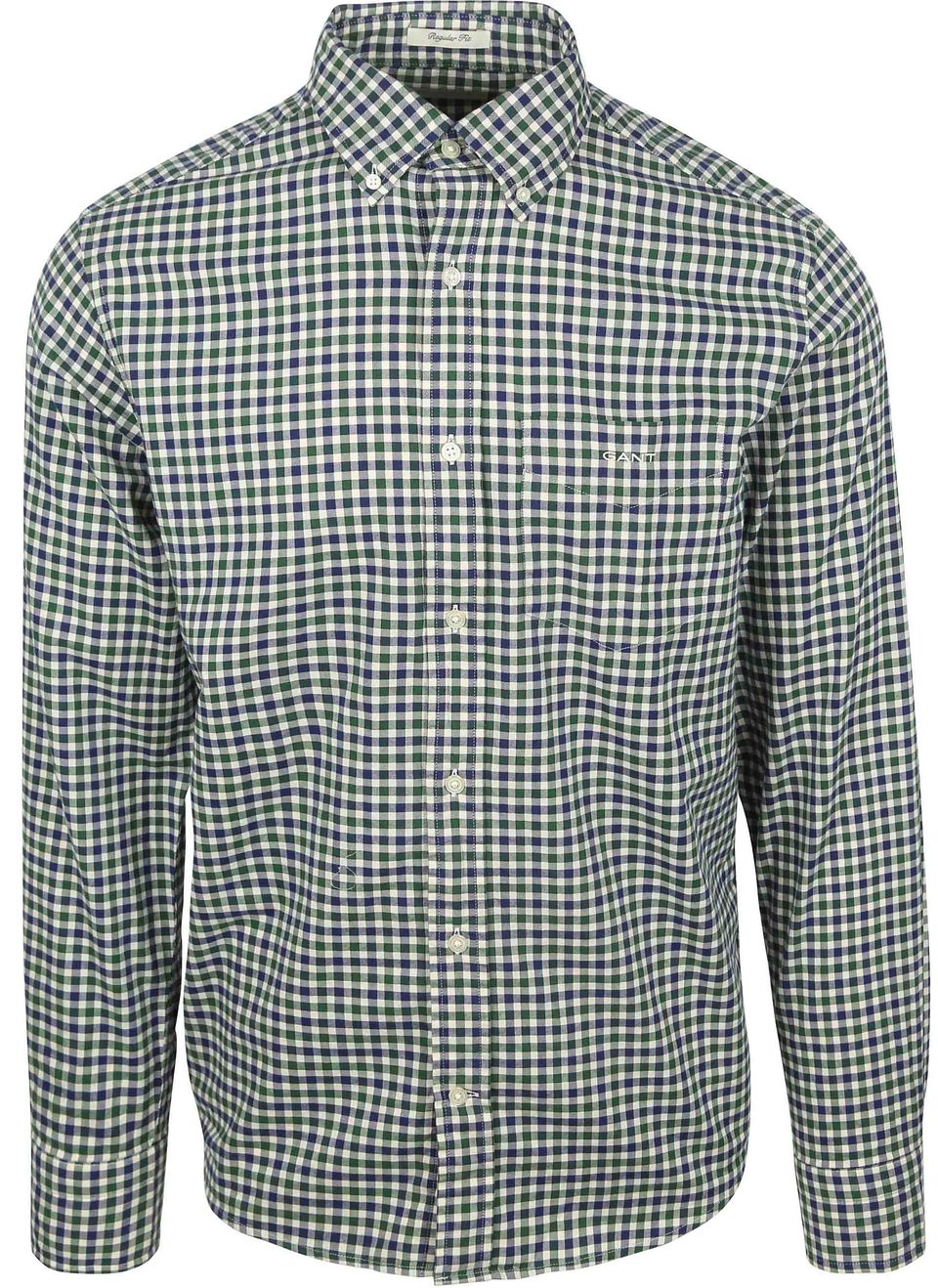 Casual Skjorta Twill Rutig Blå Grön