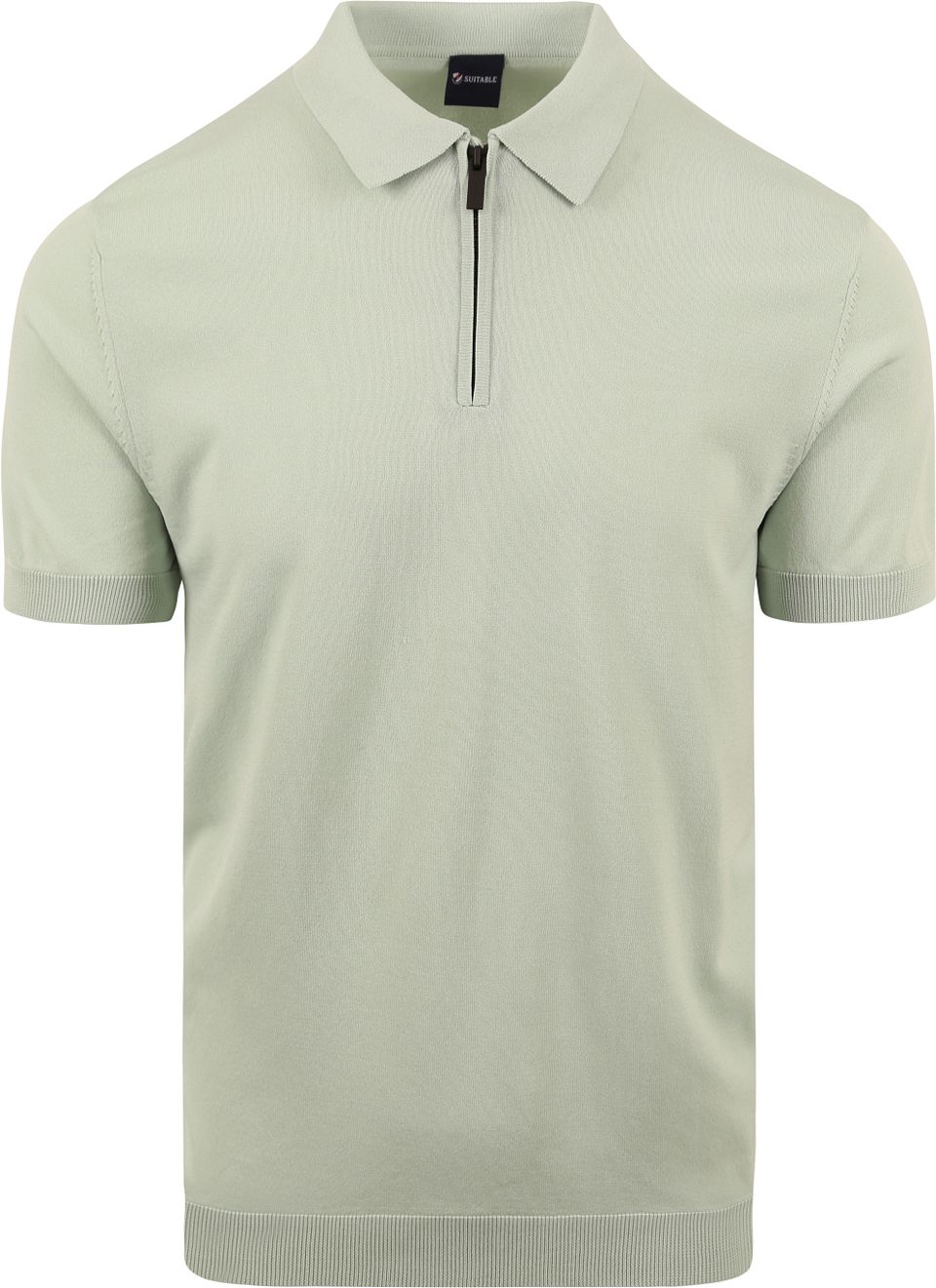 half-zip polo i ljusgrönt Grön Storlek