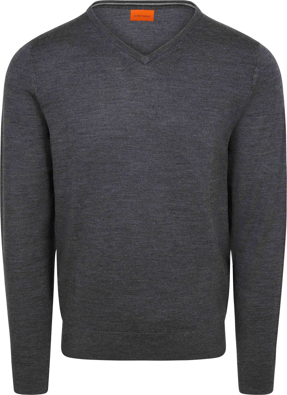 Merino Tröja V-Ringad Anthracite Grå Antracit