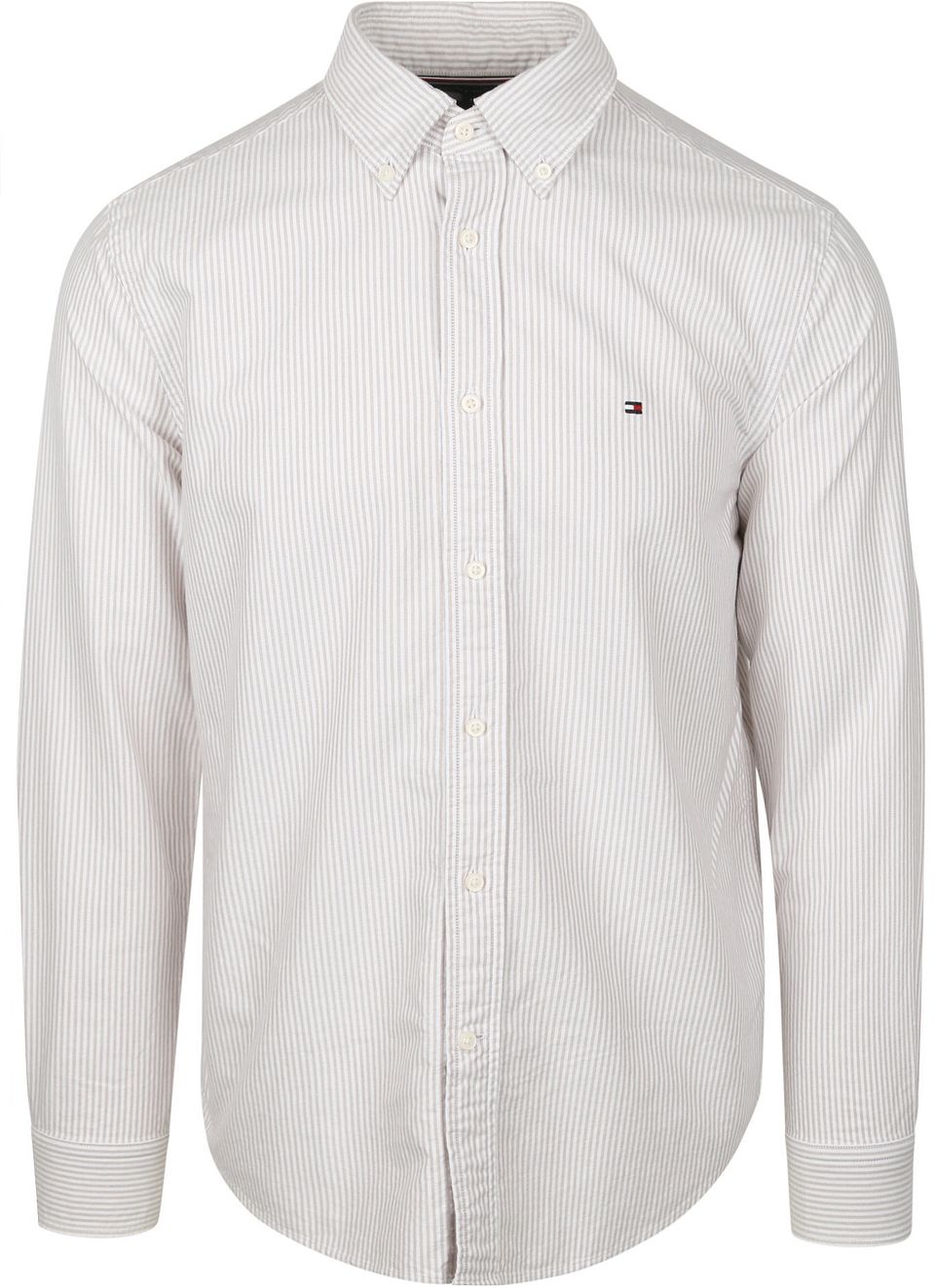 Oxford Skjorta Randig Beige Storlek