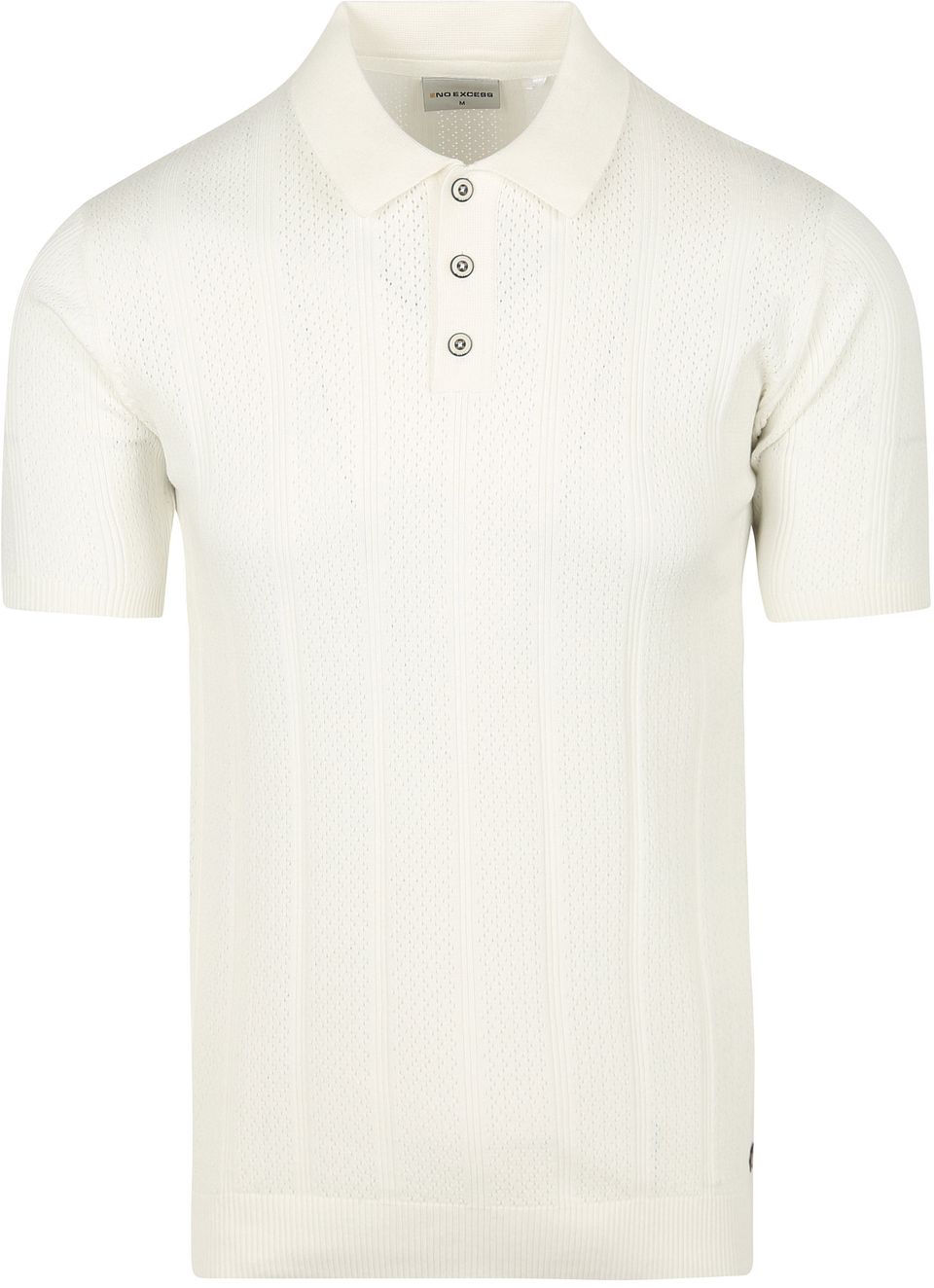 Stickad Polotröja Off White Off-White Vit Storlek