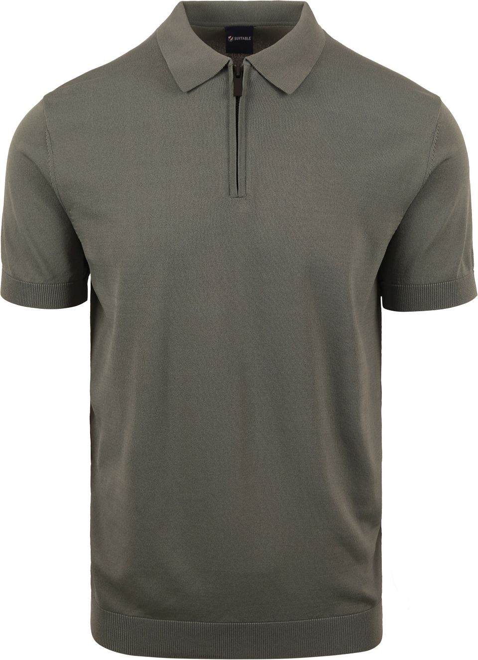 half-zip polo i grönt Grön Storlek
