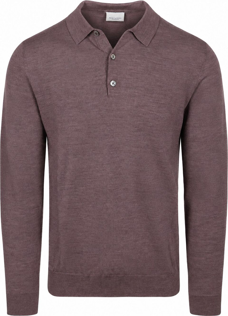 Långärmad Pikétröja Merinoull Aubergine