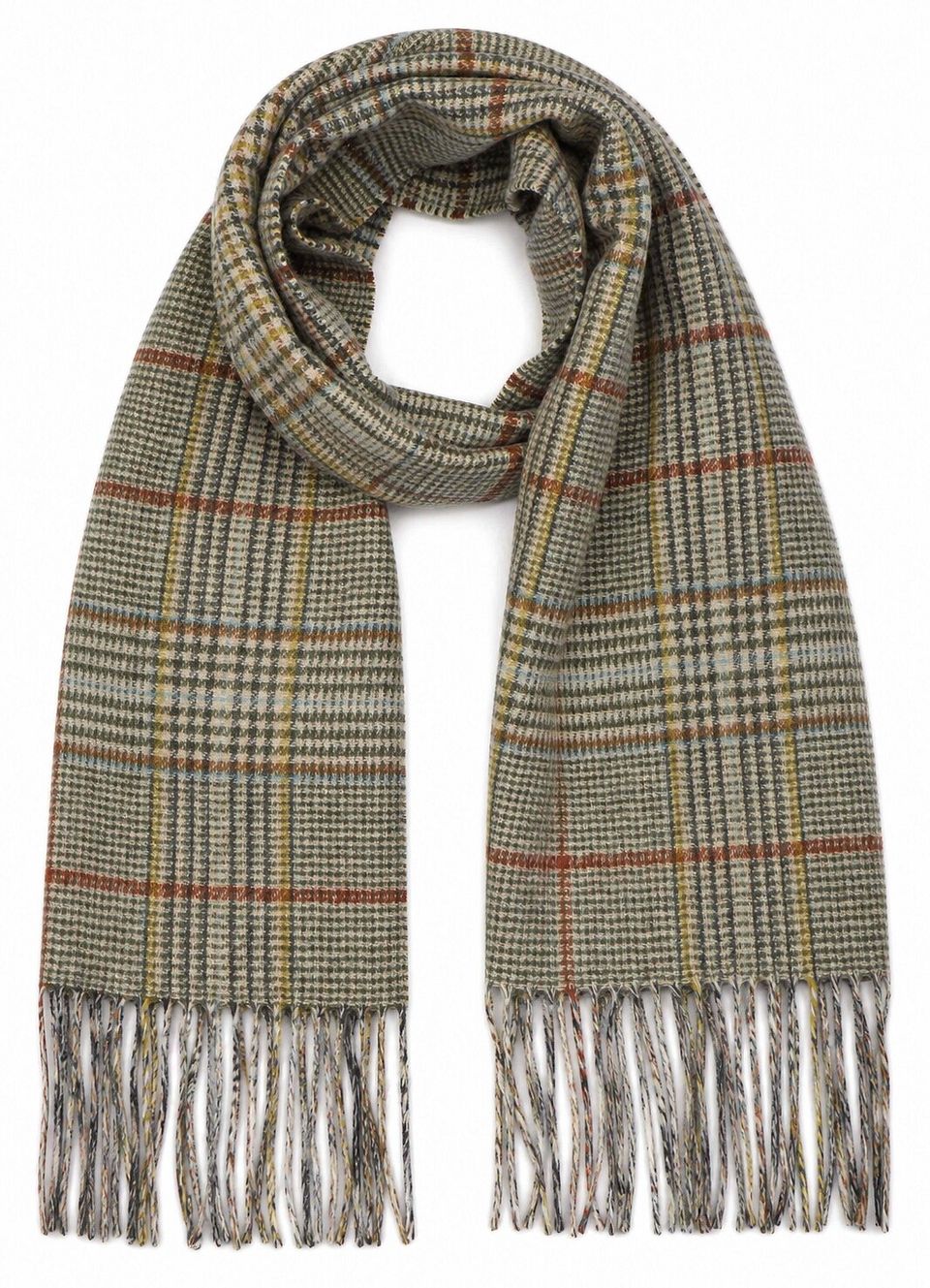 Halsduk Macklow Reversible Lambswool Tweed Multi Mångfärgad Beige