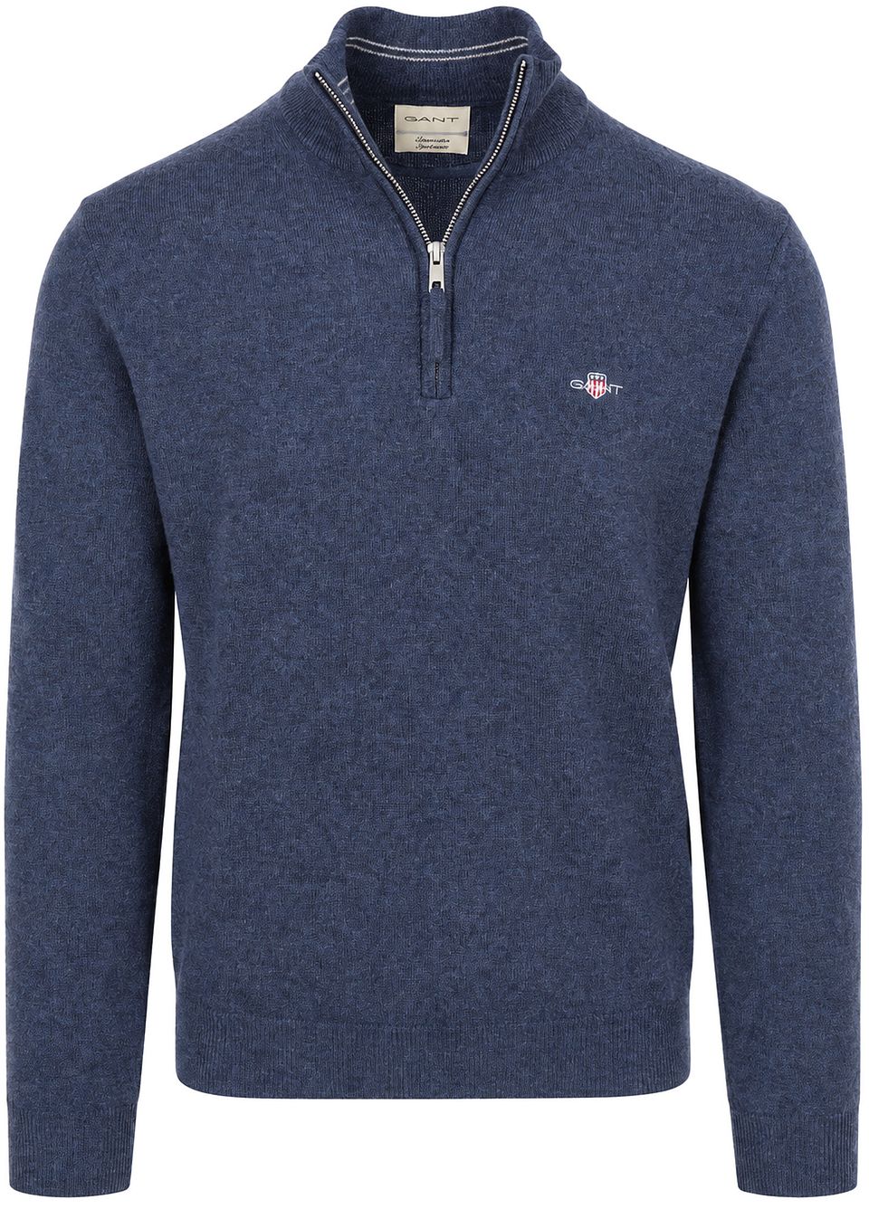 Half Zip Tröja Lammull Blå Mörkblå Storlek