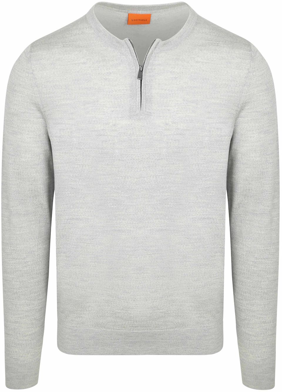 Crew Zip Merino Grå Storlek