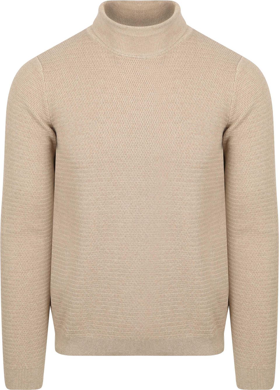 Polotröja Strukturmelerad Sand Beige Storlek