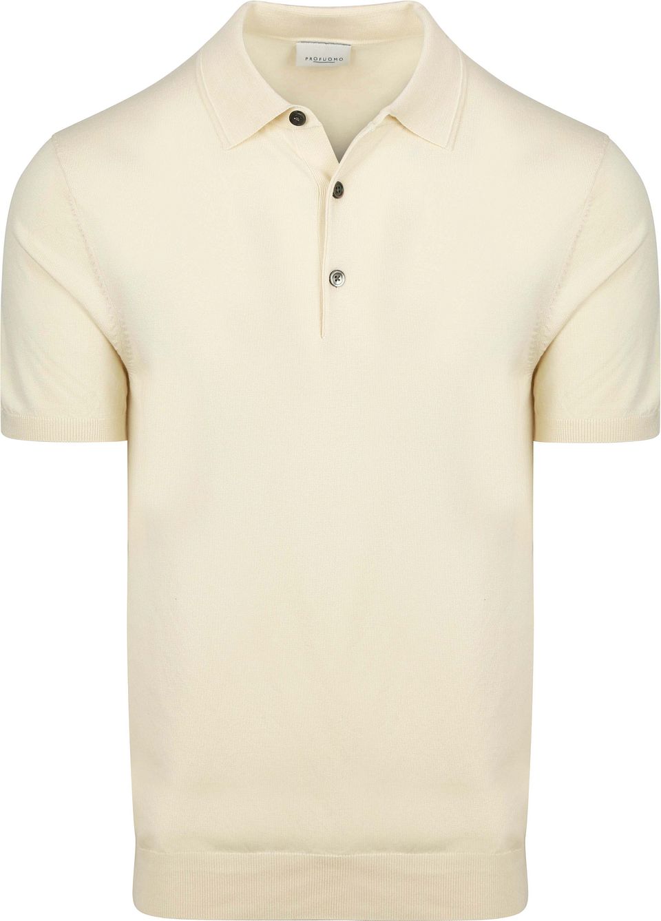 Stickad Polo Ecru Beige Off-White Storlek