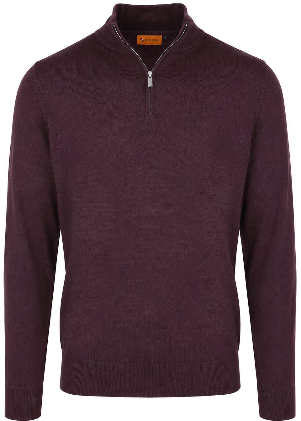 Merinotröja Half Zip Burgundy
