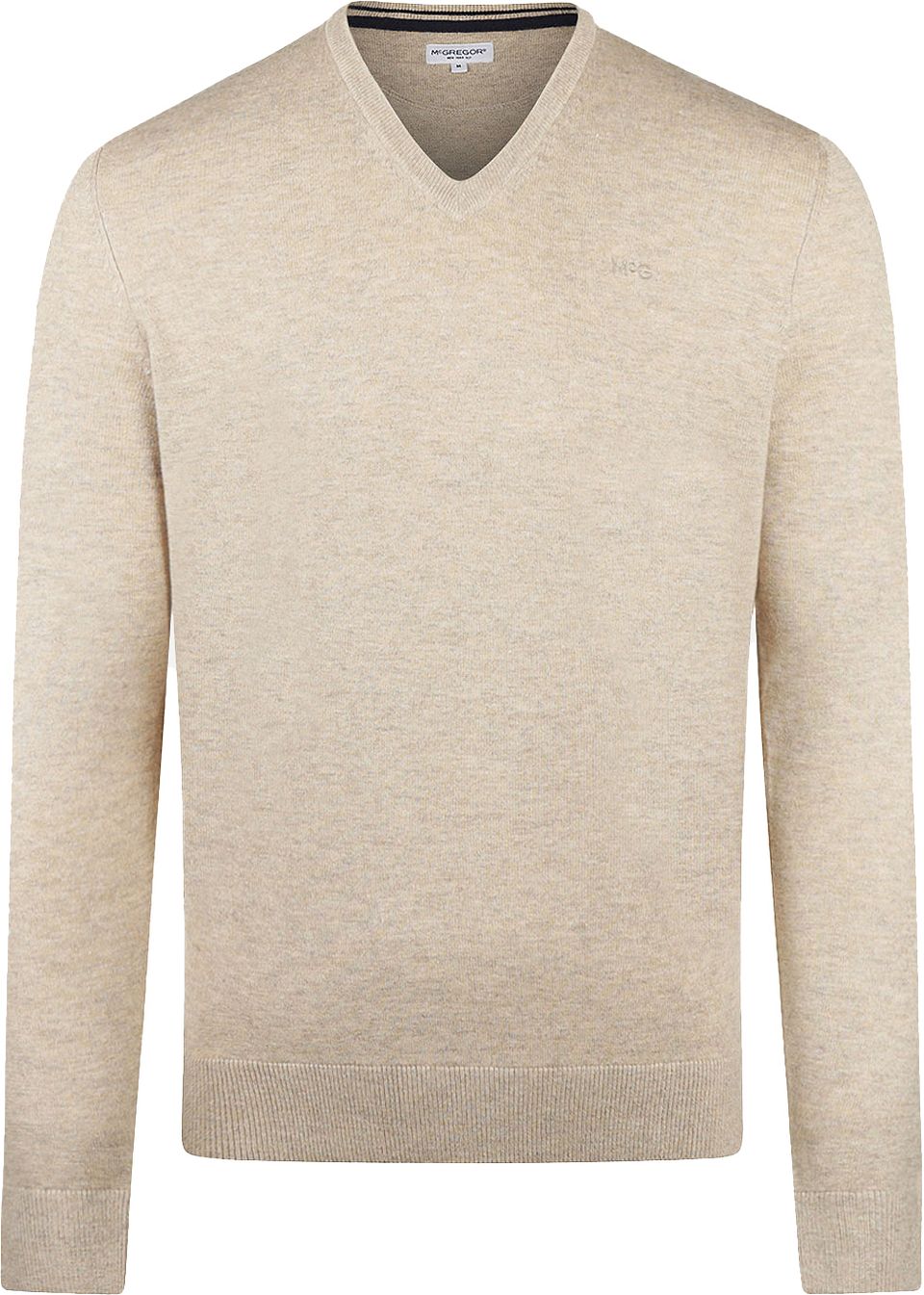 V-ringad Tröja i Merinoull Blandning Sand Beige Storlek