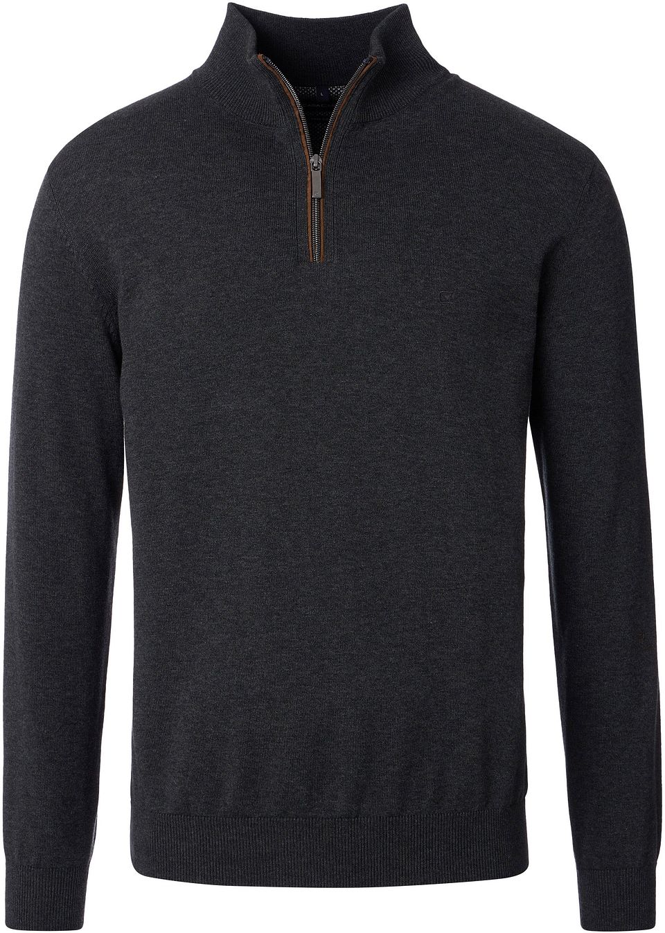 Half Zip Tröja Enfärgad Grå Antracit