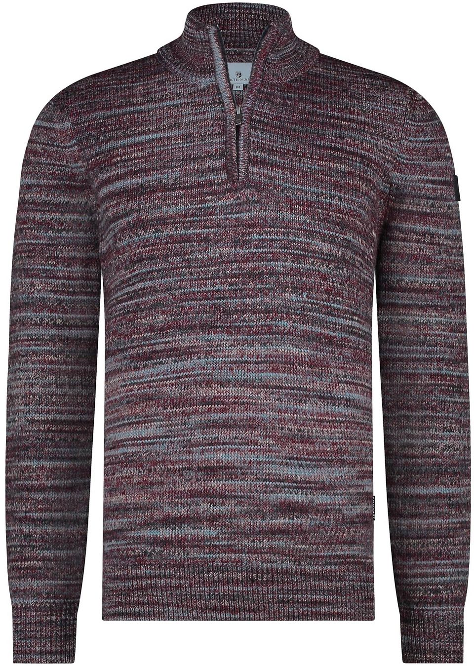 Halv Zip Tröja Melange Bordeaux Röd Bourgogne Storlek