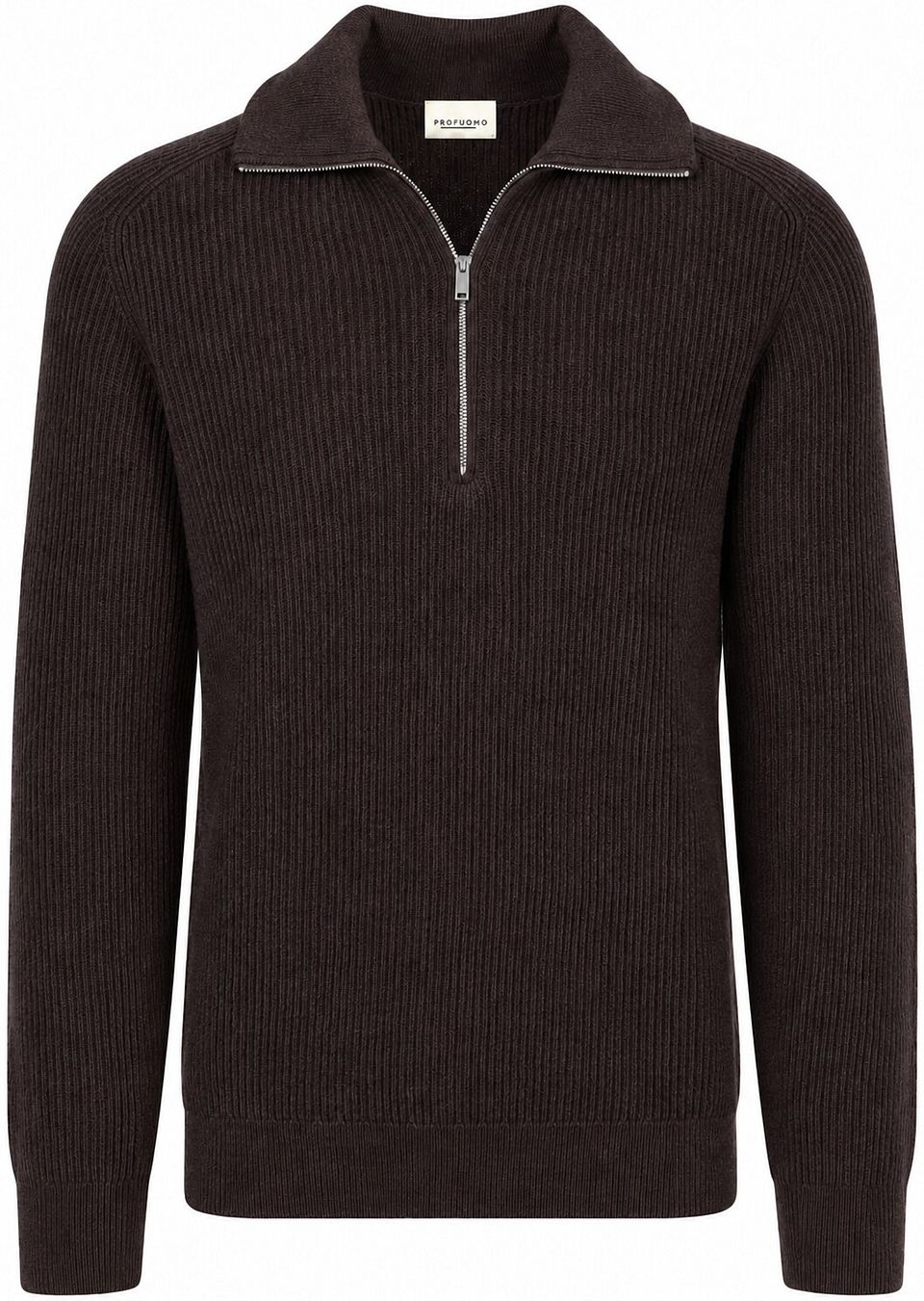 Half Zip Pullover Wool Brun Storlek