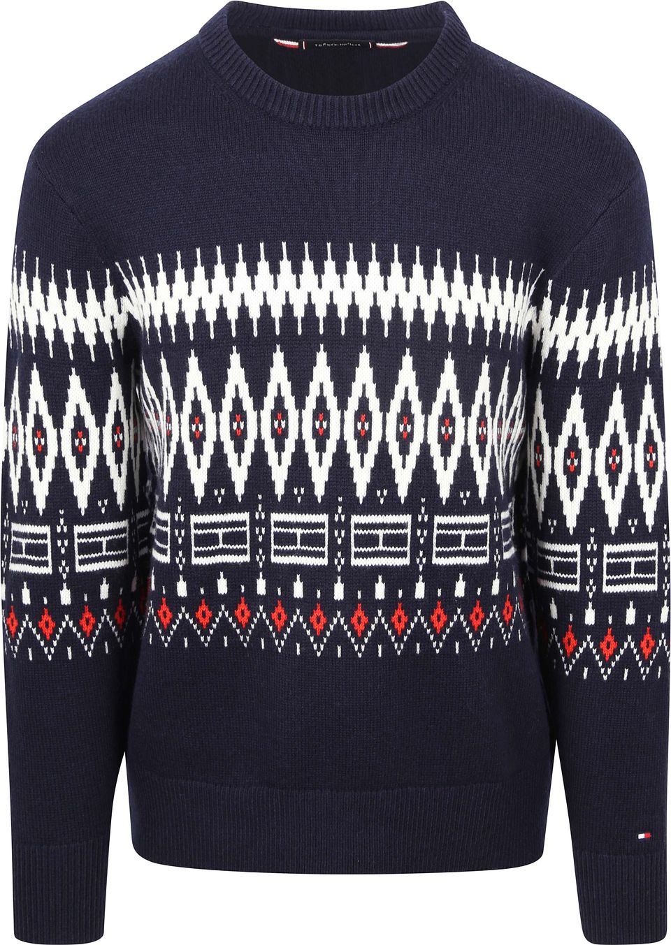 Fairisle Tröja Print Navy Mångfärgad Mörkblå Blå Storlek