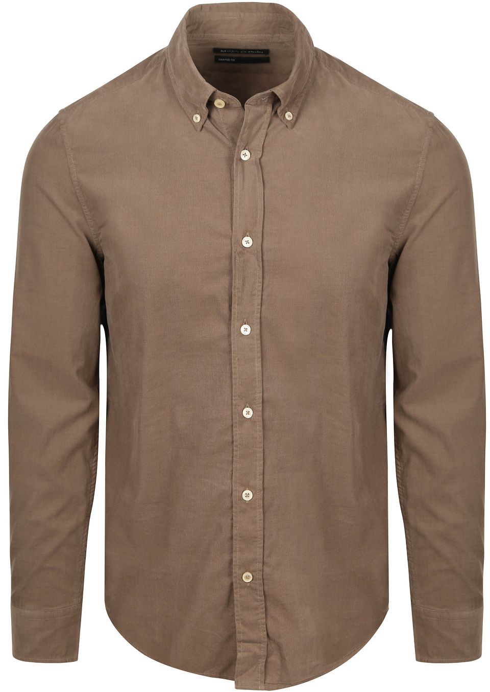 Skjorta Fine Corduroy Brun Taupe Storlek