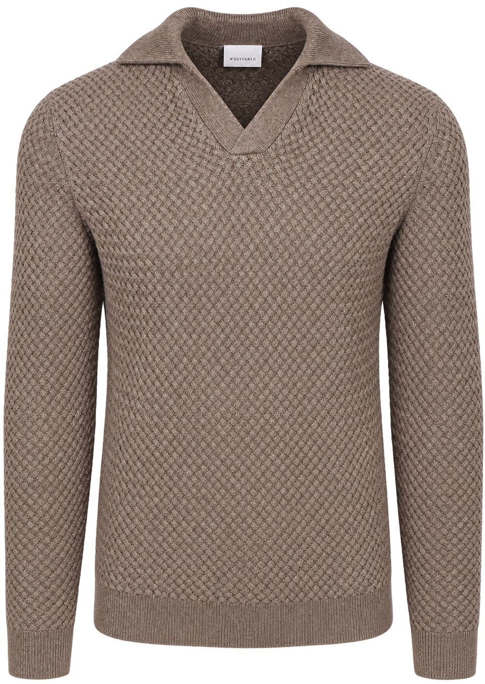 Riva Tröja Heavy Structure Taupe Brun